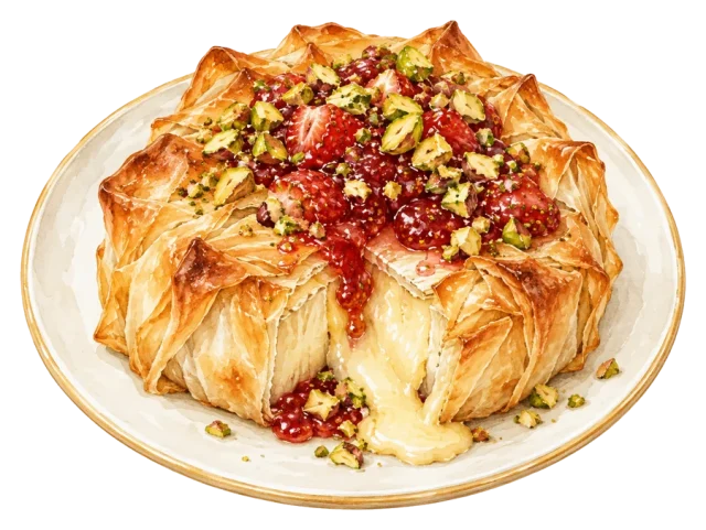 Запечено бри с ягоди