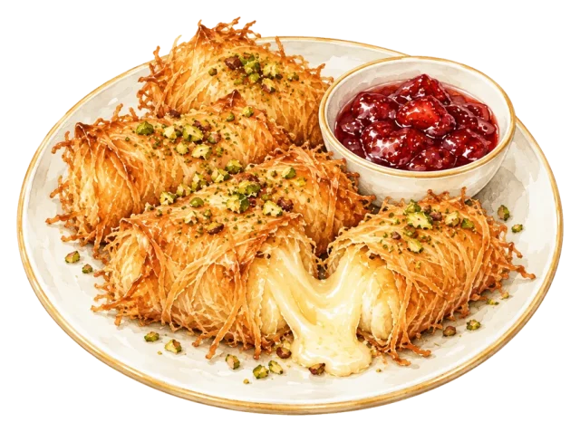 Кадифен кашкавал с кадаиф