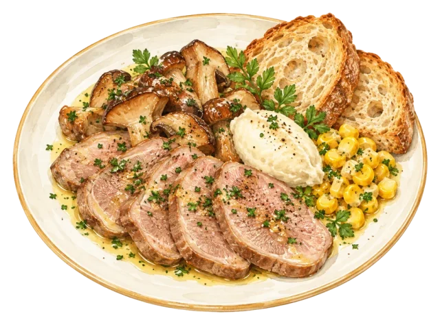 Свински език с манатарки